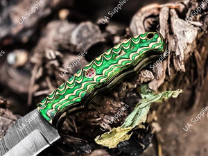 มีดดาบเหล็กดามัสกัส ฟูลแทงค์ คลิปพอยท์ 8 นิ้ว คมกริบ ใบมีดคงที่ สำหรับล่าสัตว์และตั้งแคมป์ ด้ามจับทำจากกระดูกอูฐ รับผลิตแบบ OEM/ODM ขายส่ง - Product Image 3