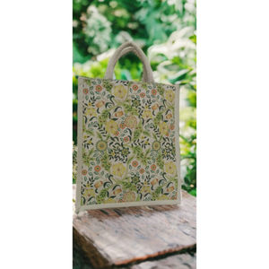Printed Rectangle <b>Jute</b> Tote Bag-Eco-Friendly Hand-Style Print with Eco-Friendly Colors Durable Lightweight for Retirement Diwali - Product Image 1