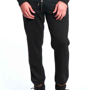 Men's Black Rhinestone Tracksuit Set Full Sleeve Zipper Streetwear Regular Fit Autumn Wear Dot Pattern Polyester Material - Product Image 6