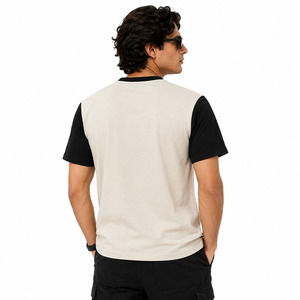 Camiseta de Manga Corta para Hombre con Logotipo Personalizado, 100% Algodón, Cuello Redondo, Dos Tonos, Estilo Urbano - Product Image 4