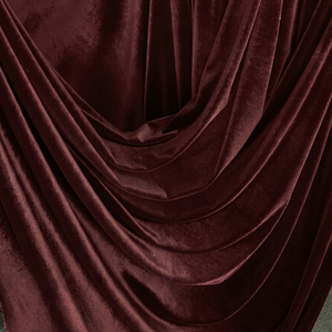 Maroon 9000 Velvet Fabric 100% Polyester Medium Weight Breathable Quick-Dry Wrinkle Resistant 130 GSM Plain Woven Modern Wedding - Product Image 1