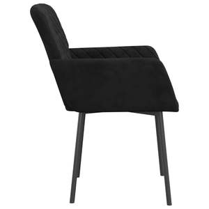 Ensemble de 2 chaises de salle à manger en velours noir 100% polyester avec structure en contreplaqué métallique, élégant ensemble de chaises de salle à manger en velours noir - Product Image 5