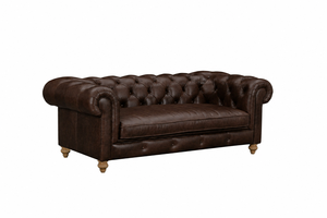 Genuine Leather Chesterfield <b>Sofa</b> Three Seat Tufted Back Rolled Arm Traditional Style Living Room <b>Sofa</b> Leather <b>Sofa</b> - Product Image 4