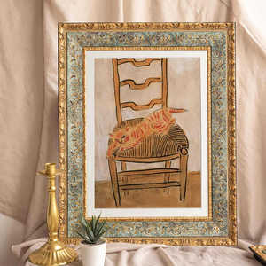 Cadre photo mural vintage français en bois gaufré, ornementé, doré, pour peinture à l'huile, décoration murale <span class=keywords><strong>de</strong></span> galerie et <span class=keywords><strong>de</strong></span> maison - Product Image 2
