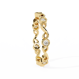 Anillos de Boda de Oro Sólido de 14K de Diseño Clásico con Diamantes Cultivados en Laboratorio HPHT, Color VVS VS DEF, para Uso Diario - Product Image 2