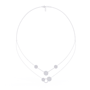 Luxury Handcrafted 10k 14K 18k White Gold Layered Diamond Jewellery <b>Necklace</b> Women’s <b>Statement</b> Diamond Jewellery Collection - Product Image 3