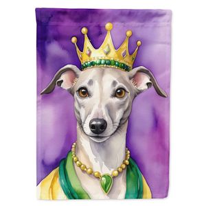 Whippet King Mardi Gras Multicolore Jardin Drapeau Boîte Aux Lettres Décorative Cour Bannière pour Patio Oeuvre & Lits de Fleurs pour la Décoration Extérieure - Product Image 1