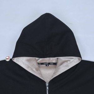 Sudadera con Capucha Reversible Negra para Hombre, Cierre de Cremallera, Corte Regular, Felpa, Estilo Casual para Otoño, con Logotipo y Diseño Personalizados - Product Image 6
