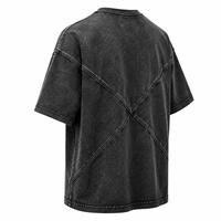 T-shirt en coton à col rond et manches courtes pour homme, coupe oversize, motif délavé, style streetwear, longueur standard, anti-plis, 220g, faible MOQ