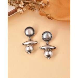 Pendientes de Diseño Elegante en Plata Meera Jaipur Ajeya Fashion para Mujer - Product Image 3