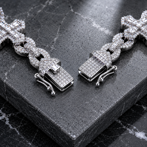Top Quality Modern Design 925 <b>Silver</b> <b>Men's</b> Premium Iced Out CROSS Custom Cuban Link Moissanite Diamond Bracelet Gifts <b>for</b> <b>men</b> - Product Image 2