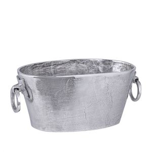 <b>Silver</b> Oval Wine <b>Ice</b> <b>Bucket</b> 3 Litre Gold Antler Handle Champagne Cooler Tub for Home Bar Wedding Party Decor - Product Image 5