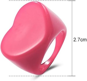 FAIZA CRAFT Polished <b>Resin</b> <b>Ring</b> Colorful Wide Band Handmade Statement Jewelry Pink Green Purple FC-9155 Angel Theme Unisex - Product Image 4