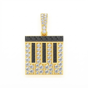Trendy 10K <b>Solid</b> <b>Gold</b> Natural Diamond Custom Iced Music Lover Piano Fine <b>Pendant</b> Charms Musical Instrument Necklace Jewelry Gift - Product Image 1