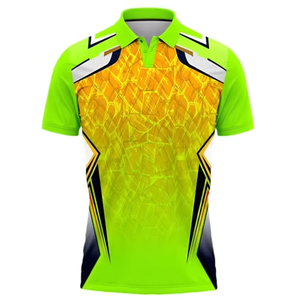Men's Short Sleeve Polo Shirt Geometric Print Quick Dry <b>Knitted</b> Polyester Sporty Fit Regular Length Green Yellow <b>Pattern</b> - Product Image 1