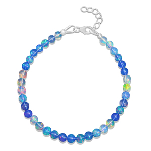 Pulsera de Ópalo con Cuentas Redondas Sombreadas, Pulsera de Piedra Semipreciosa, Pulsera de Joyería de Ópalo, Pulsera de Cuentas de Ópalo Irregulares - Product Image 6