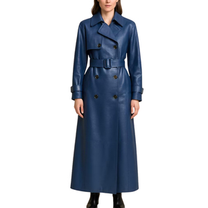 Solid Trader High Quality Breathable Deluxe Material Traditional Outer Coat Womens <b>Long</b> <b>Leather</b> <b>Jacket</b> - Product Image 3