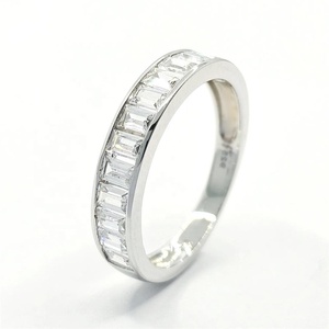 แหวนหมั้นผู้หญิงหรูหราทำเองโรเดียม925คลาสสิกแหวนเงินแท้ - Product Image 1