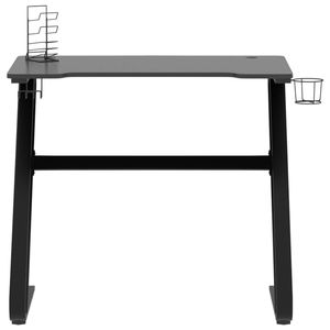 Negro 35,4 \ "X 23,6 \" X 29,5 \ "ZZ Shape Gaming Desk con elegantes patas - Product Image 3