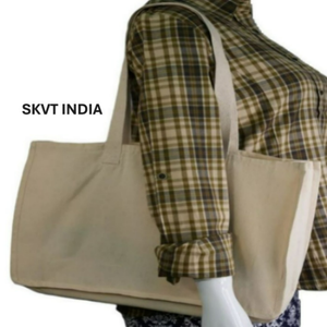 <b>Extra</b>-<b>Large</b> Eco-Friendly 100% Cotton Canvas Tote Bag Multi-Purpose Heavy-Duty Beach & Grocery Bag Custom Logo Recycled Material - Product Image 2