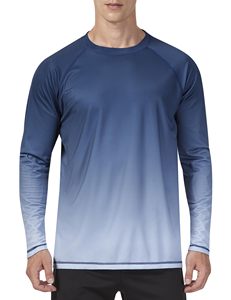 Tallas para hombre hasta 3XL, así podrás encontrar la talla perfecta. Rashguard UPF 50+ UV, traje de baño atlético para entrenamiento, azul personalizado. - Product Image 5