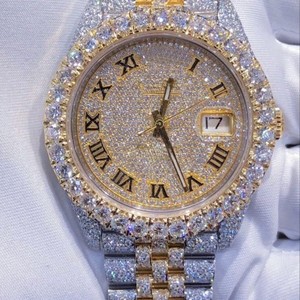 High End Luxury Antique Analog Diamond Quartz <b>Watches</b> Hiphop Custom <b>Gold</b> Plated Automatic <b>Mens</b> Business Sports - Product Image 4