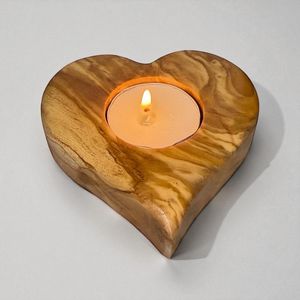 Heart Shape Wooden <b>Tea</b> <b>Light</b> Holder With Intricate Carved Pattern For Valentine'S Day Home Decoration - Product Image 3