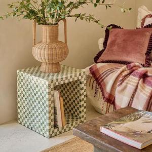 Contemporary <b>Square</b> Capiz <b>Table</b> Checkerboard Shell Inlaid <b>Side</b> <b>Table</b> For Living Room Wholesale Supplier Home Decoration - Product Image 3