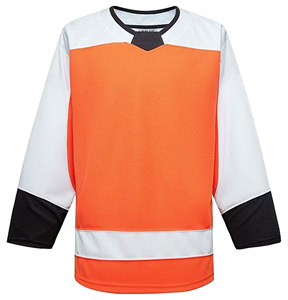 Camiseta de Hockey sobre Hielo Personalizada Naranja para Adultos, Serie Colores del Equipo, Servicio OEM, Ropa de Práctica, 100% Poliéster, Venta al Por Mayor - Product Image 2