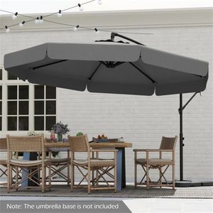 Ombrellone da Giardino in Acciaio Inossidabile, Design Cinese, Raggio 3m, Grigio - Product Image 3