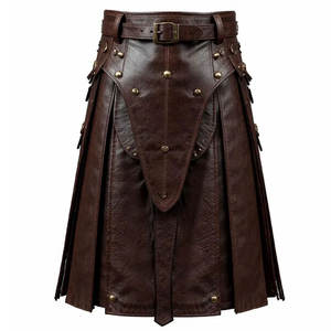 Kilt Utilitario de Cuero Marrón para Hombre, Kilt de Cuero Genuino Hecho a Mano con Bolsillos, Estilo Gótico, Motero y Steampunk - Product Image 5