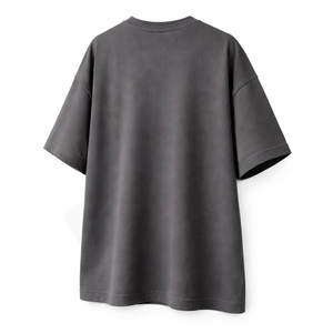 T-shirt formel pour homme en coton épais 280 g/m², coupe droite, tricoté sur le devant, effet délavé vintage et usé - Product Image 4