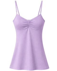 Débardeur Camisole Femme Lavande Ajustable à Bretelles, Coupe Slim, Extensible, Décontracté, Basique, Été, Doux et Confortable pour le Quotidien - Product Image 3