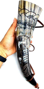 Corneta de Cuerno de Buey Vikinga Nórdica Antigua, Corneta Medieval para Sonidos de Toro, Corneta de Vaca Pulida y Portátil - Product Image 2