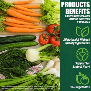 Capsules Super <span class=keywords><strong>Greens</strong></span> OEM/ODM, complément alimentaire aux <span class=keywords><strong>fruits</strong></span> et légumes avec luzerne, racine de betterave, cerise acide et gingembre pour l'immunité et l'énergie - Product Image 2