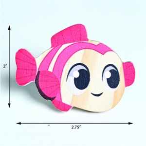 Contemporary <b>Pine</b> Wood Durable Kids Drawer Knobs Fish Cabinet <b>Dresser</b> Pulls for Kids Furniture Fish Shape Drawer Knob For Kids - Product Image 3