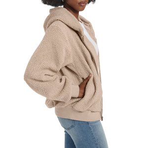 Chaqueta de Forro Polar Sherpa para Mujer, Cierre Completo, Abrigo Cálido de Invierno, Cuello Alto, Fabricante Mayorista OEM ODM Personalizado - Product Image 2