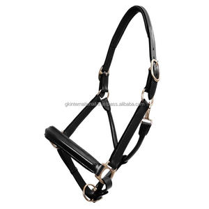 Haute qualité personnalisé fait à la main Durable Double réglable en cuir noir ou marron cheval licou au fabricant de gros - Product Image 4