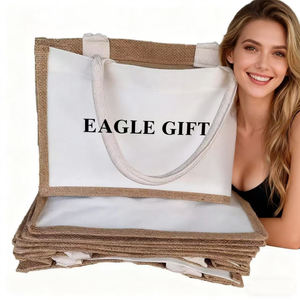 Durable Jute Messenger Bag with Zipper Compartment and <b>Adjustable</b> Strap Crossbody Laptop Bag for Office and Students - Product Image 6