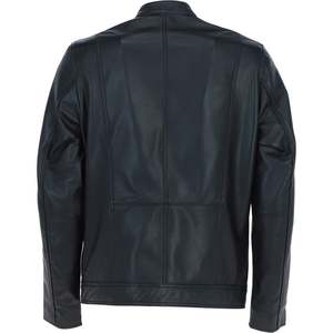 Veste universitaire en cuir véritable tanné végétal durable pour homme, manteau d'hiver matelassé écologique à col montant, logo personnalisé OEM - Product Image 4