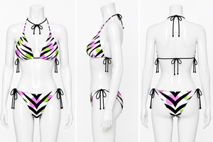 Ensemble de bikini imprimé camouflage pour femme, dos nu, à nouer sur les côtés, extensible, deux pièces, coupe classique, en Spandex et Polyester - Product Image 6