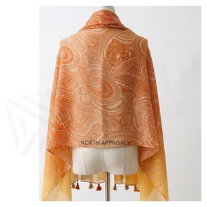 Elegant Women's Long Silk Scarf With Paisley Print And Tassels Multi-Functional Fashion Accessory All Seasons - Product Image 2