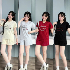 ชุดเสื้อผ้าผู้หญิงสองชิ้นแบบลำลองสำหรับฤดูร้อน ผ้าฝ้ายเนื้อนุ่ม ยั่งยืนต่อสิ่งแวดล้อม ซักได้ สวมใส่สบาย แฟชั่นธรรมชาติ รับสั่งทำ - Product Image 4