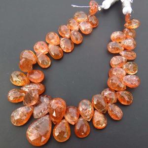 Perles de pierre de soleil naturelle de qualité supérieure, forme poire, 4 mm-10 mm, pierres précieuses facettées, pierres précieuses en vrac, prix de gros disponible. - Product Image 3
