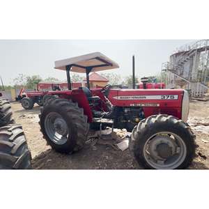 Tractor agrícola comercial Massey Ferguson MF 375 4WD 75 HP duradero con accesorio de arado de disco - Product Image 2