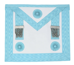 Tablier de Maître Maçon de la Franc-Maçonnerie, brodé, en tissu de coton et cuir avec ruban, pour l'usage des Maçons - Product Image 1
