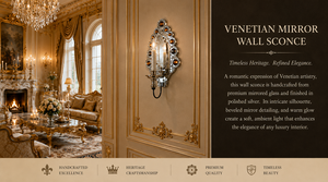 Grand European Venetian Baroque Luxury <b>Wall</b> <b>Sconce</b> Ornate Decorative <b>Wall</b> <b>Light</b> with Elaborate Mirror Detailing, Premium Brass F - Product Image 6