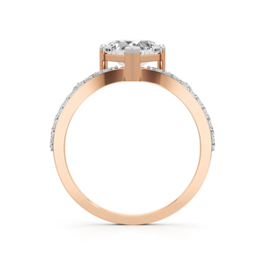 Rose Gold Heart Cut Engagement <b>Ring</b> for Women Luxury CZ Pave Bridal <b>Ring</b> - Product Image 2