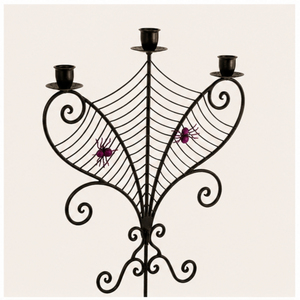 Candelabro Gótico de Telaraña para Halloween, de Hierro Negro, con 3 Brazos, Portavelas Metálico para Decoración de Mesa en Fiestas Espeluznantes, Venta al Por Mayor - Product Image 5