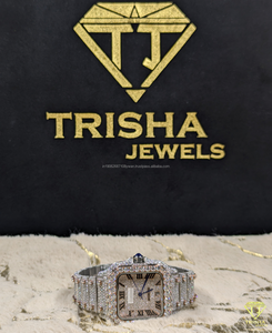 นาฬิกาเพชรมอิสซาไนท์สุดหรูสำหรับผู้ชายนาฬิกาข้อมือแบบโรมันประดับเพชรแบบกำหนดเองกันน้ำได้จากเครื่องประดับทริชา - Product Image 4